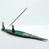 Tibetský Stojan na Vonné Tyčinky - Dlhý List - Budha