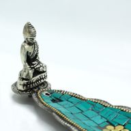 Tibetský Stojan na Vonné Tyčinky - Dlhý List - Budha