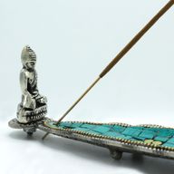 Tibetský Stojan na Vonné Tyčinky - Dlhý List - Budha