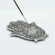 Stojan na Vonné Tyčinky Hamsa z Lešteného Hliníka, 14 cm