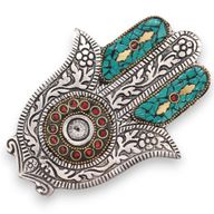 Zelený Malý Stojan na Vonné Tyčinky Hamsa 13x5,5 cm