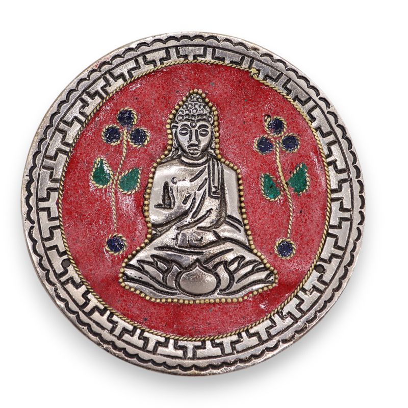 Stojan na Vonné Tyčinky Budha Červený Dekor 10cm