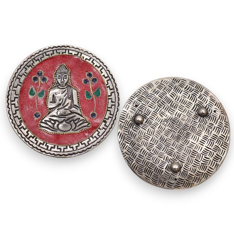 Stojan na Vonné Tyčinky Budha Červený Dekor 10cm