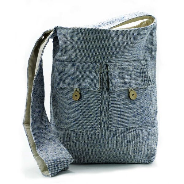 Prírodná Taška s Dvoma Vreckami - Denim - Veľká
