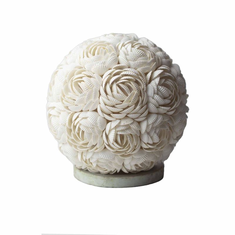 Boho Tienidlo z Morských Mušlí - Ružový Glóbus - 20 cm