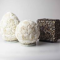 Boho Tienidlo z Morských Mušlí - Čokoládový Twist Kocka - 15cm
