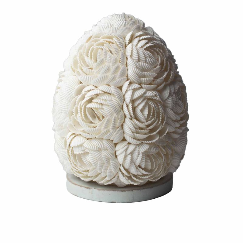 Boho Tienidlo z Morských Mušlí - Ružový Ovál - 15 cm