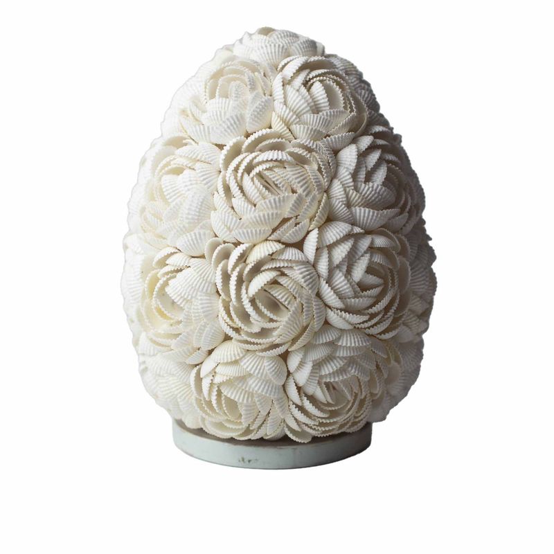 Boho Tienidlo z Morských Mušlí - Ružový Ovál - 20 cm