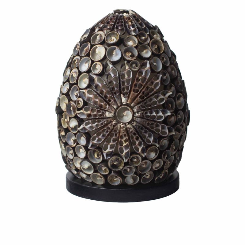 Boho Tienidlo z Morských Mušlí - Čokoládový Twist Globus - 15cm