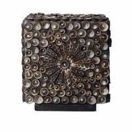 Boho Tienidlo z Morských Mušlí - Čokoládový Twist Kocka - 15cm
