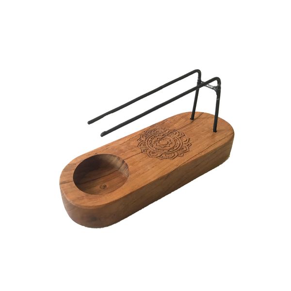 Malý Stojan na Palo Santo - Teakové Drevo - Dizajn Mandala