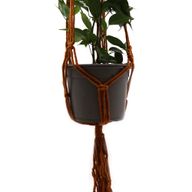 Macramé Závesný Držiak na Kvetináč - Čokoládový Stedný
