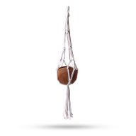 Malý Macramé Závesný Držiak na Kvetináč - Prírodný - 75cm