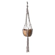 Malý Macramé Závesný Držiak na Kvetináč - Béžový - 75cm