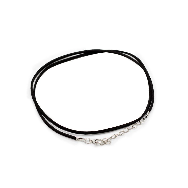 Balíček Šnúrok z Umelého Semišu so Zapínaním -  2.5mm x 55cm - Čierny A001