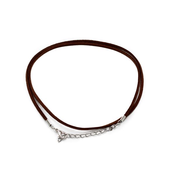 Balíček Šnúrok z Umelého Semišu so Zapínaním - 2.5mm x 55cm Tmavo Hnedý A010