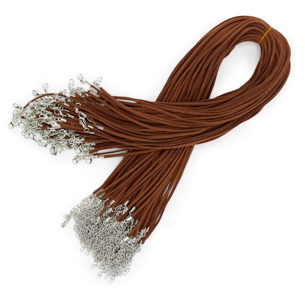 Balíček Šnúrok z Umelého Semišu so Zapínaním - 2.5mm x 55cm Tmavo Hnedý A010