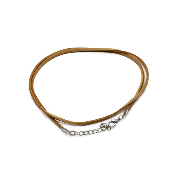 Balíček Šnúrok z Umelého Semišu so Zapínaním - 2.5mm x 55cm - Hnedý A120