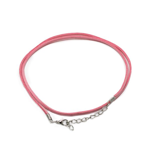 Balíček Šnúrok z Umelého Semišu so Zapínaním - 2.5mm x 55cm - Ružový A064