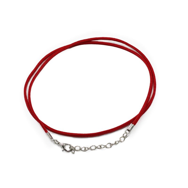 Balíček Šnúrok z Umelého Semišu so Zapínaním -  2.5mm x 55cm - Červený A056