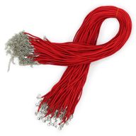 Balíček Šnúrok z Umelého Semišu so Zapínaním -  2.5mm x 55cm - Červený A056