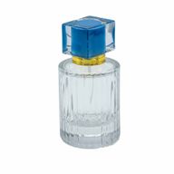 Okrúhla Rebrovaná Sprejová Fľaša s Uzáverom 50ml - Púdrová Modrá