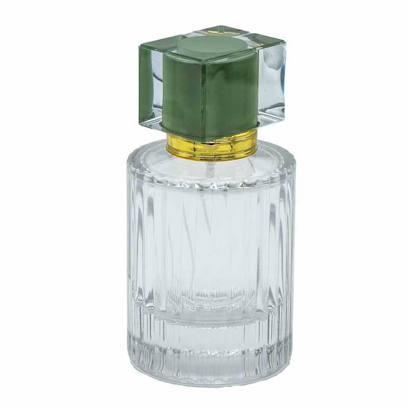 Okrúhla Rebrovaná Sprejová Fľaša s Uzáverom 50ml - Modrozelená
