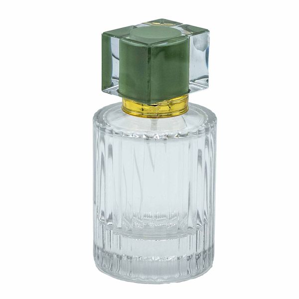 Okrúhla Rebrovaná Sprejová Fľaša s Uzáverom 50ml - Modrozelená