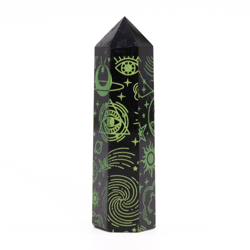 Čierne Obsidiánové Hroty (cca 60-70 g, 9 cm) – Mystický Príbeh – Zelený Les