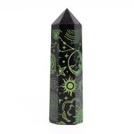 Čierne Obsidiánové Hroty (cca 60-70 g, 9 cm) – Mystický Príbeh – Zelený Les