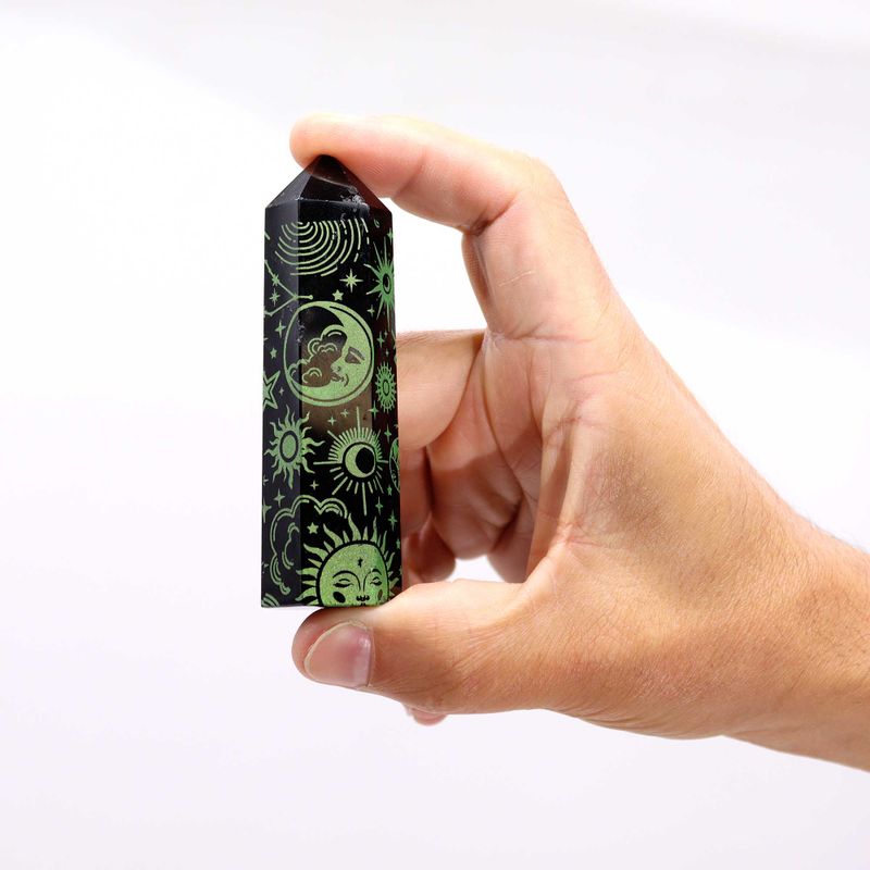 Čierne Obsidiánové Hroty (cca 60-70 g, 9 cm) – Mystický Príbeh – Zelený Les