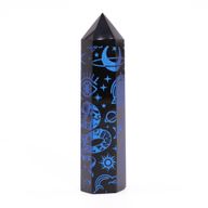 Čierne Obsidiánové Hroty (cca 60-70 g, 9 cm) -Mystický Príbeh - Polnočná Modrá