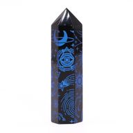 Čierne Obsidiánové Hroty (cca 60-70 g, 9 cm) -Mystický Príbeh - Polnočná Modrá