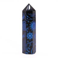 Čierne Obsidiánové Hroty (cca 60-70 g, 9 cm) -Mystický Príbeh - Polnočná Modrá