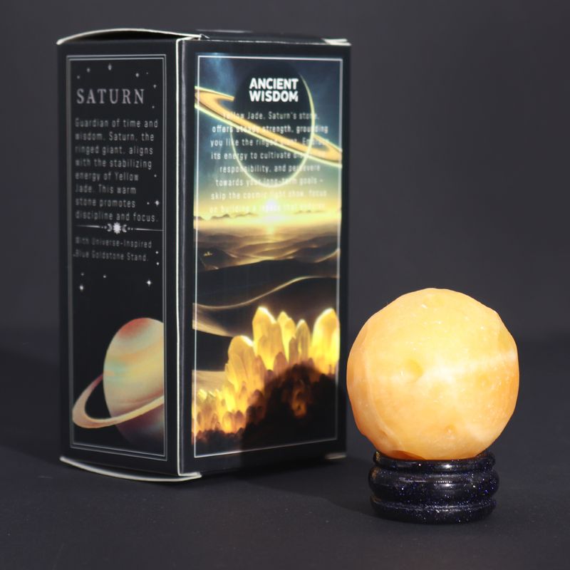 Žltý Nefrit na Stojane zo Zlatého Kameňa - Saturn 40mm