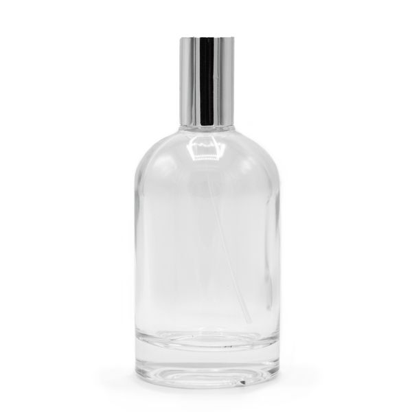 100ml Okrúhla Hrubá Fľaška, Strieborný Sprej a Uzáver