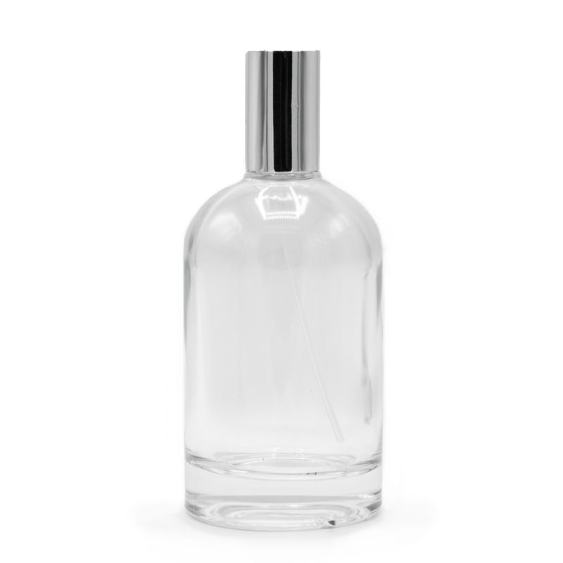 100ml Okrúhla Hrubá Fľaška, Strieborný Sprej a Uzáver