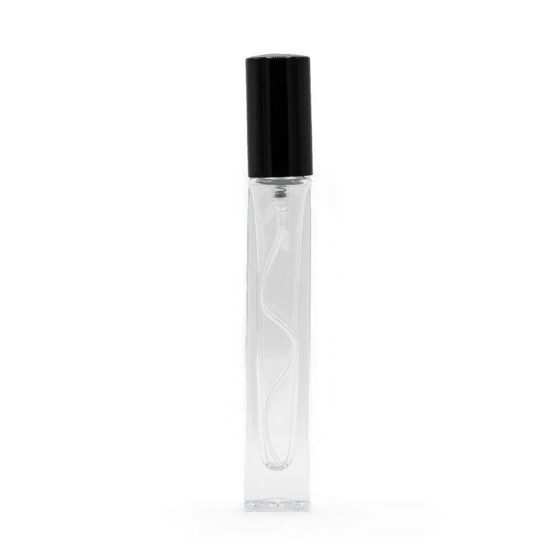 10 ml štvorcová Vysoká Tenká Fľaška, Čierny Sprej a Uzáver