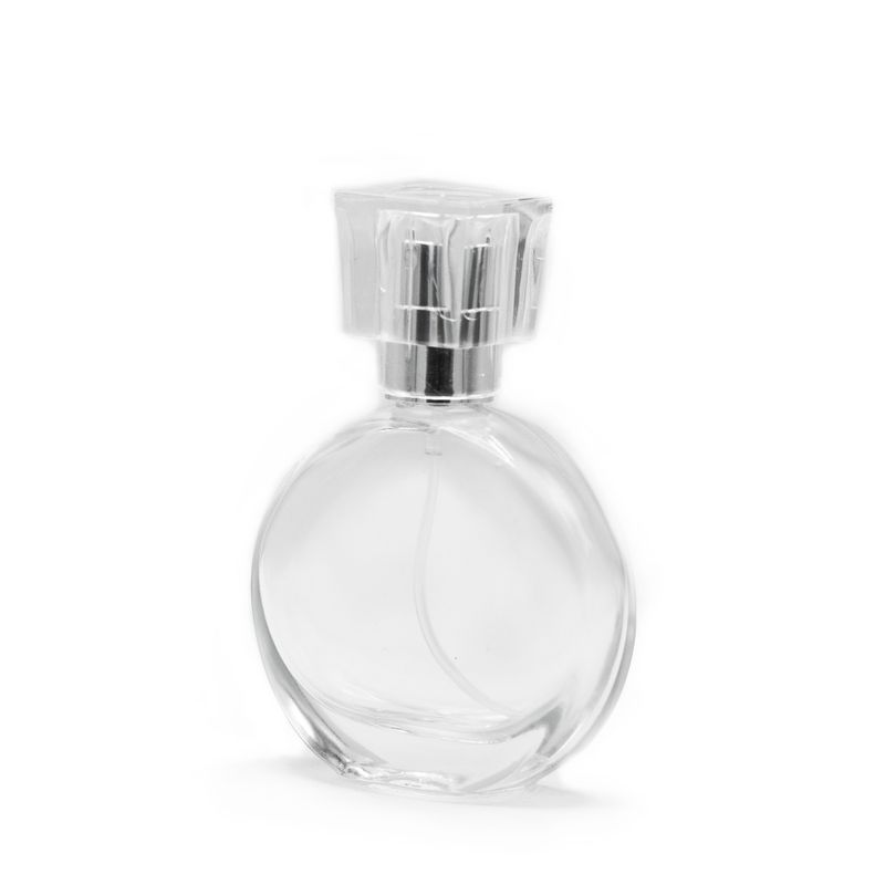 30 ml Oválna Fľaška, Strieborný Sprej a Krištáľový Uzáver