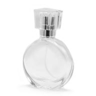 50 ml Oválna Fľaška, Strieborný Sprej a Krištáľový Uzáver
