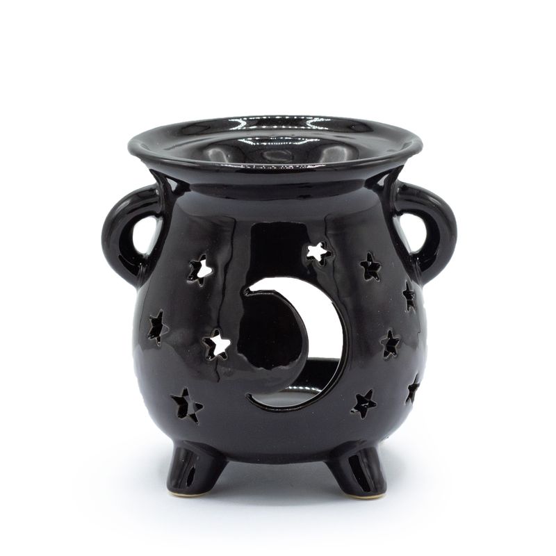 Kotlíková Aroma Lampa - Mesiac a Hviezdy - Čierna