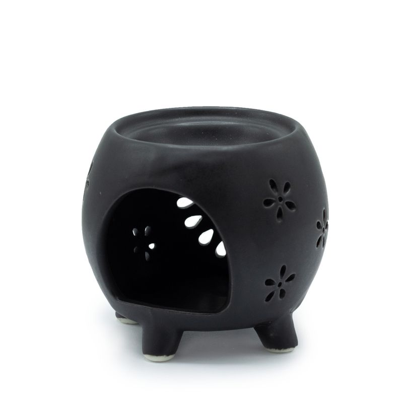 Aroma Lampa Nádoba na Nožickách - Kvetiny - Matná Čierna