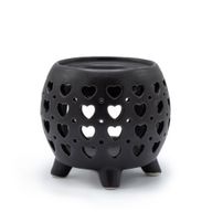 Aroma Lampa Nádoba na Nožickách - Srdiečka - Matná Čierna