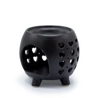 Aroma Lampa Nádoba na Nožickách - Srdiečka - Matná Čierna