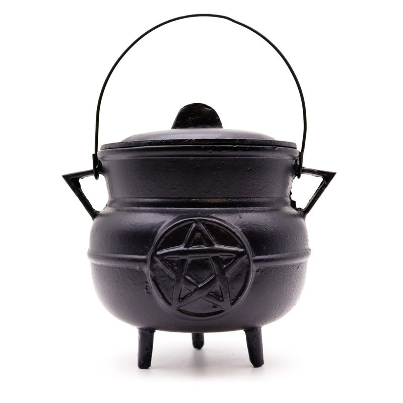 Extra Veľký Liatinový Kotlík s Pentagramom 21x15cm
