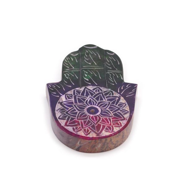 Stojan na Vonné Tyčinky Hamsa 9x6cm - Lotosový Kvet