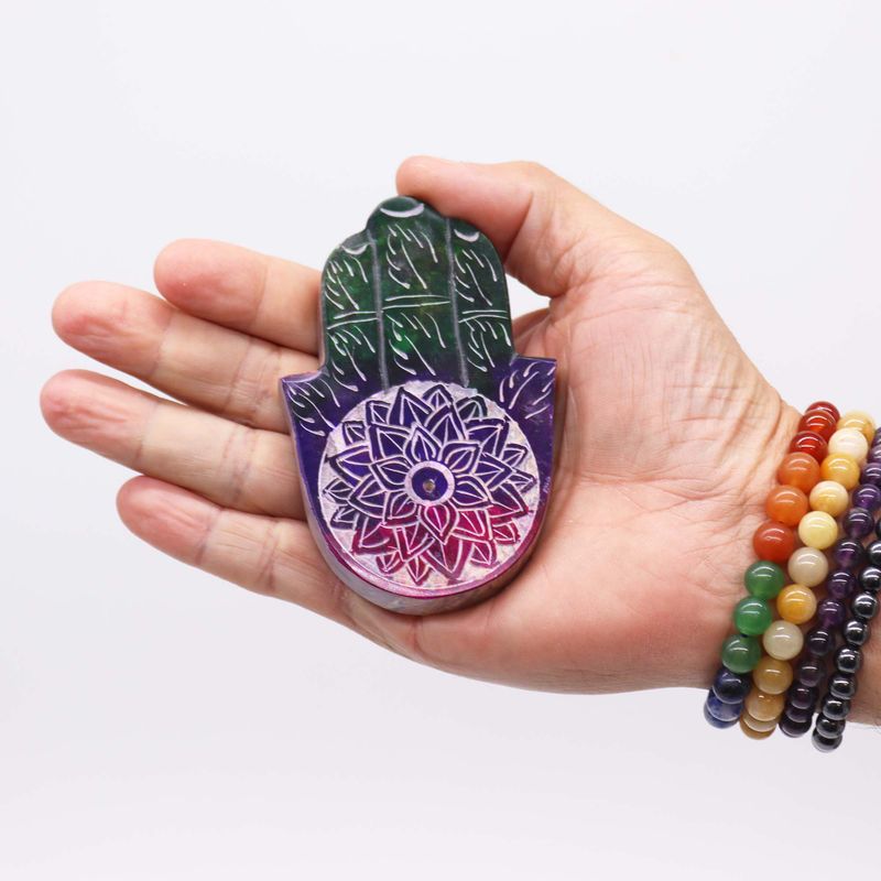 Stojan na Vonné Tyčinky Hamsa 9x6cm - Lotosový Kvet