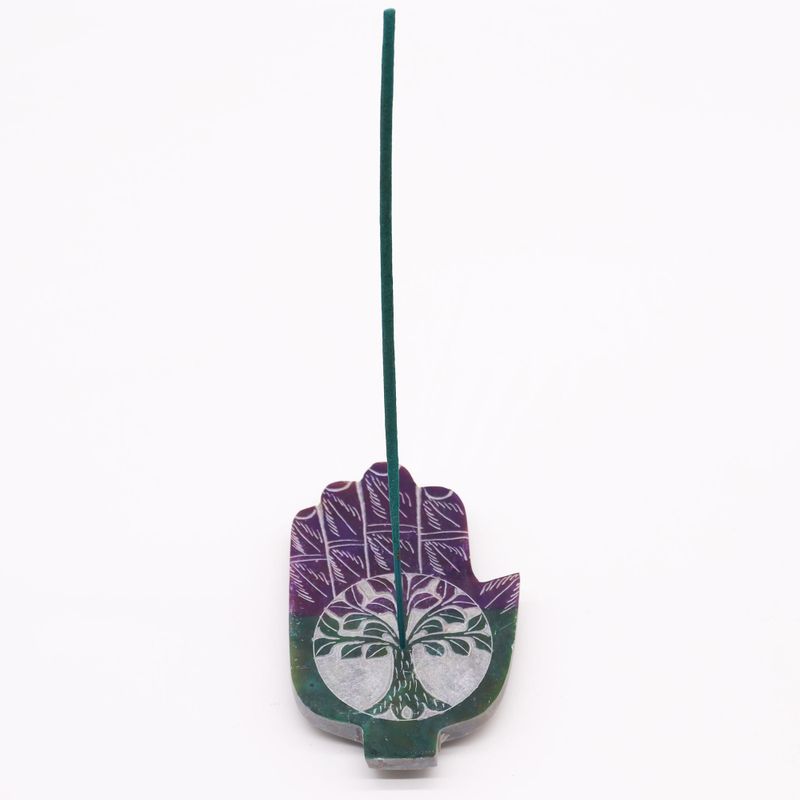 Stredný Stojan na Vonné Tyčinky Hamsa 13x9cm - Strom Života