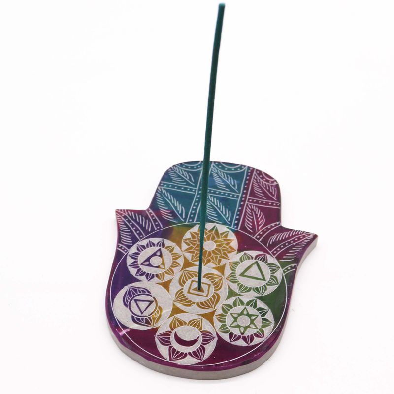 Veľký Stojan na Vonné Tyčinky Hamsa 18x15x1.2cm - 7 Čakier