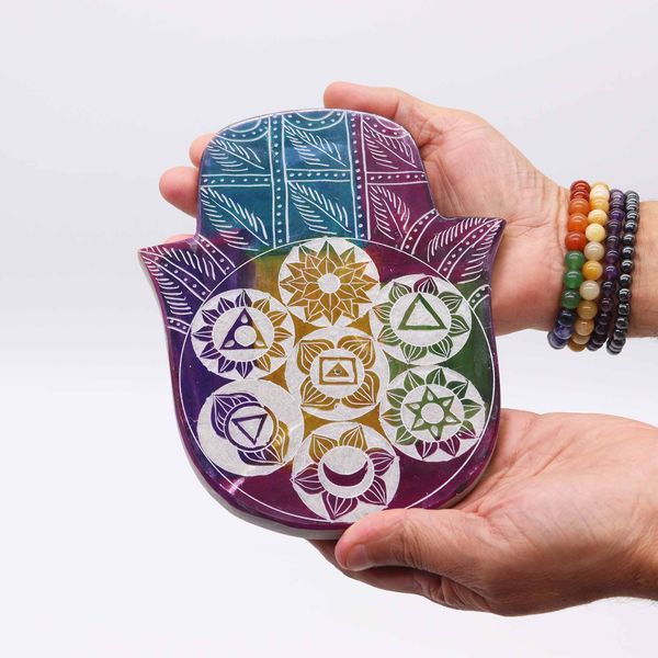 Veľký Stojan na Vonné Tyčinky Hamsa 18x15x1.2cm - 7 Čakier